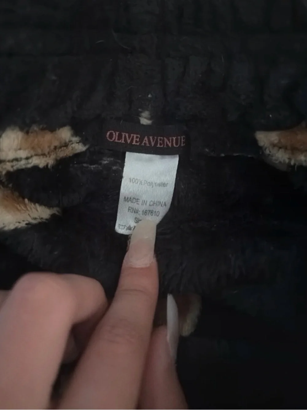 Black Teddy Bear Print Fleece Joggers